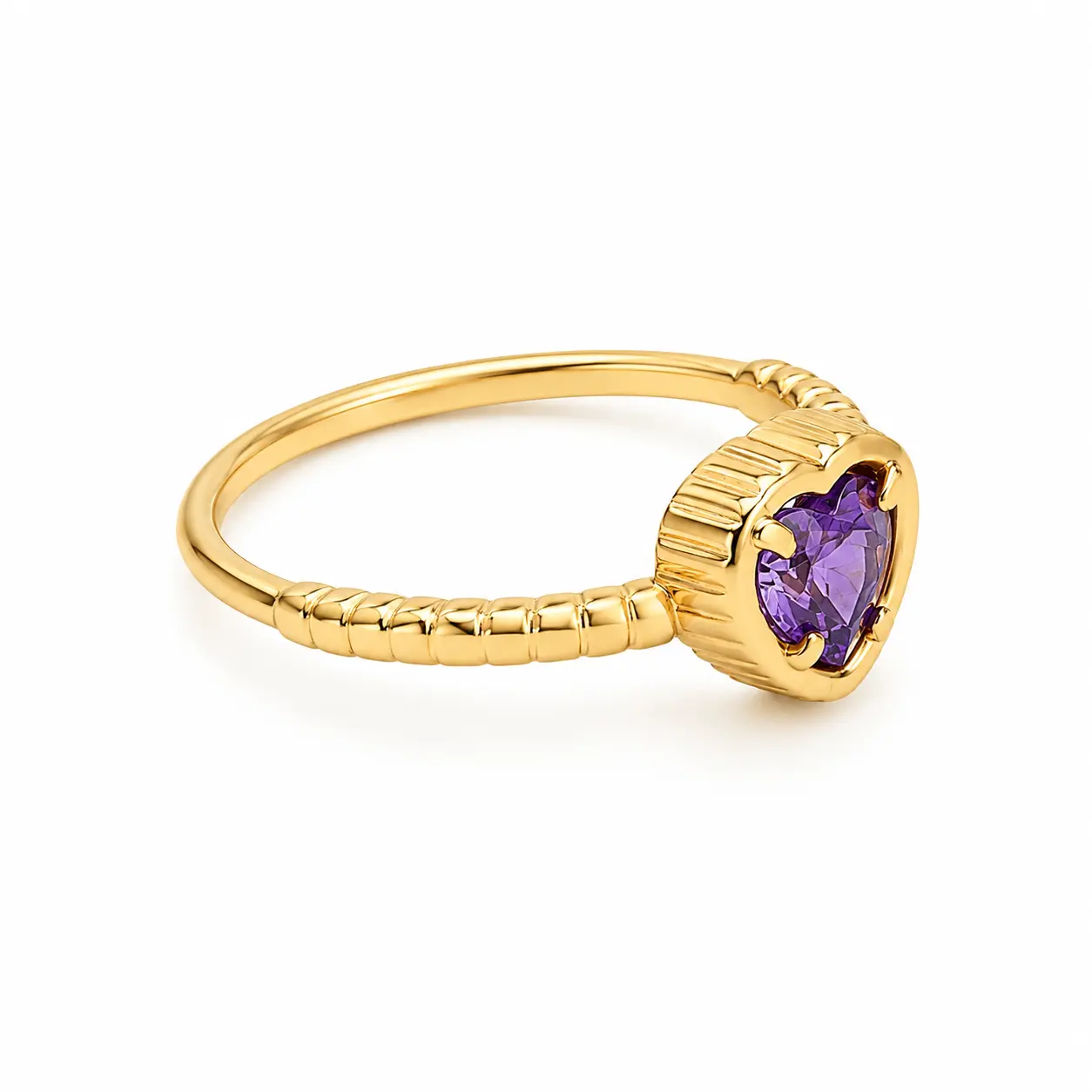Anillo Corazon Morado Talla 6 3/4 - Image 3