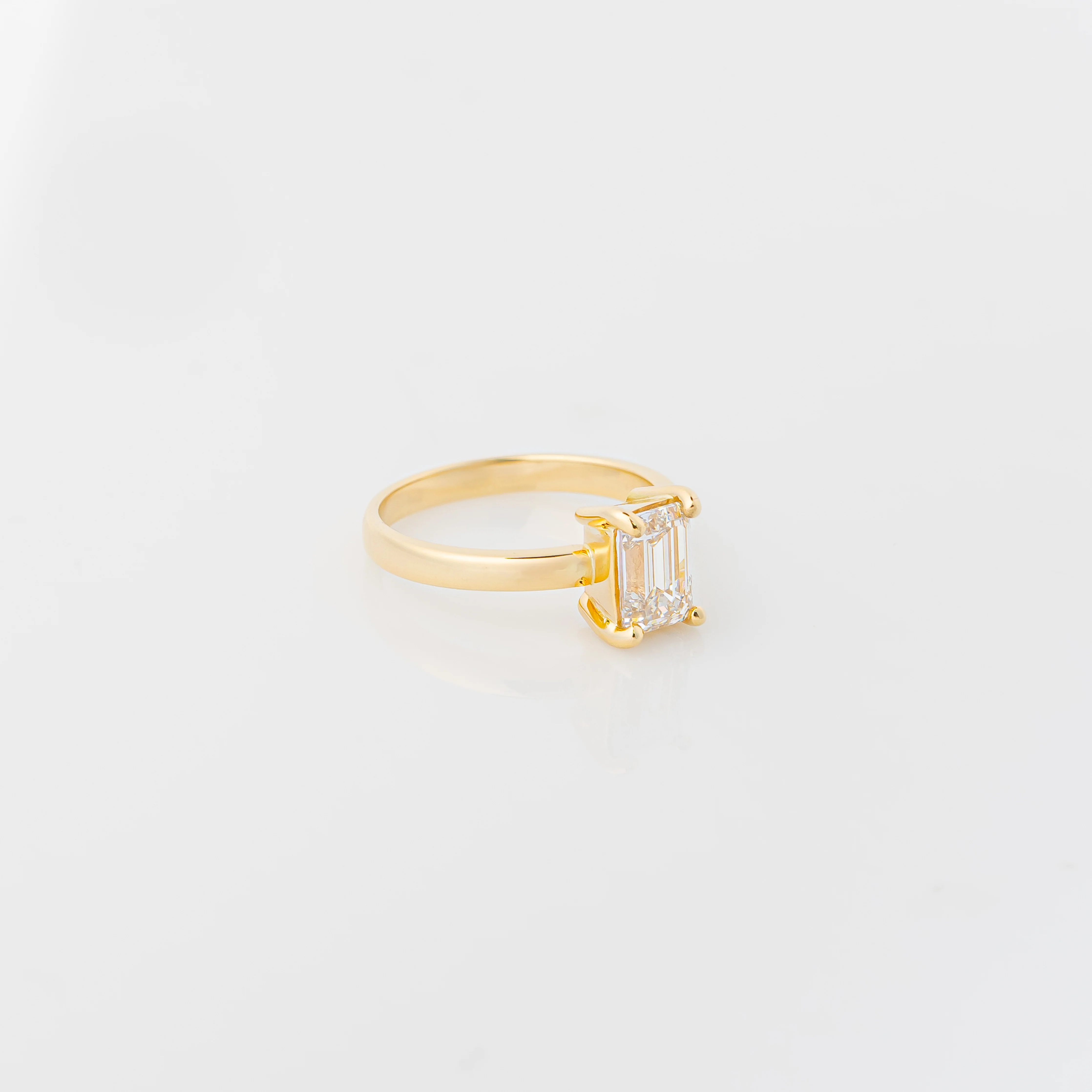 Anillo Diamante corte Esmeralda Lab 1.50ct - Image 3