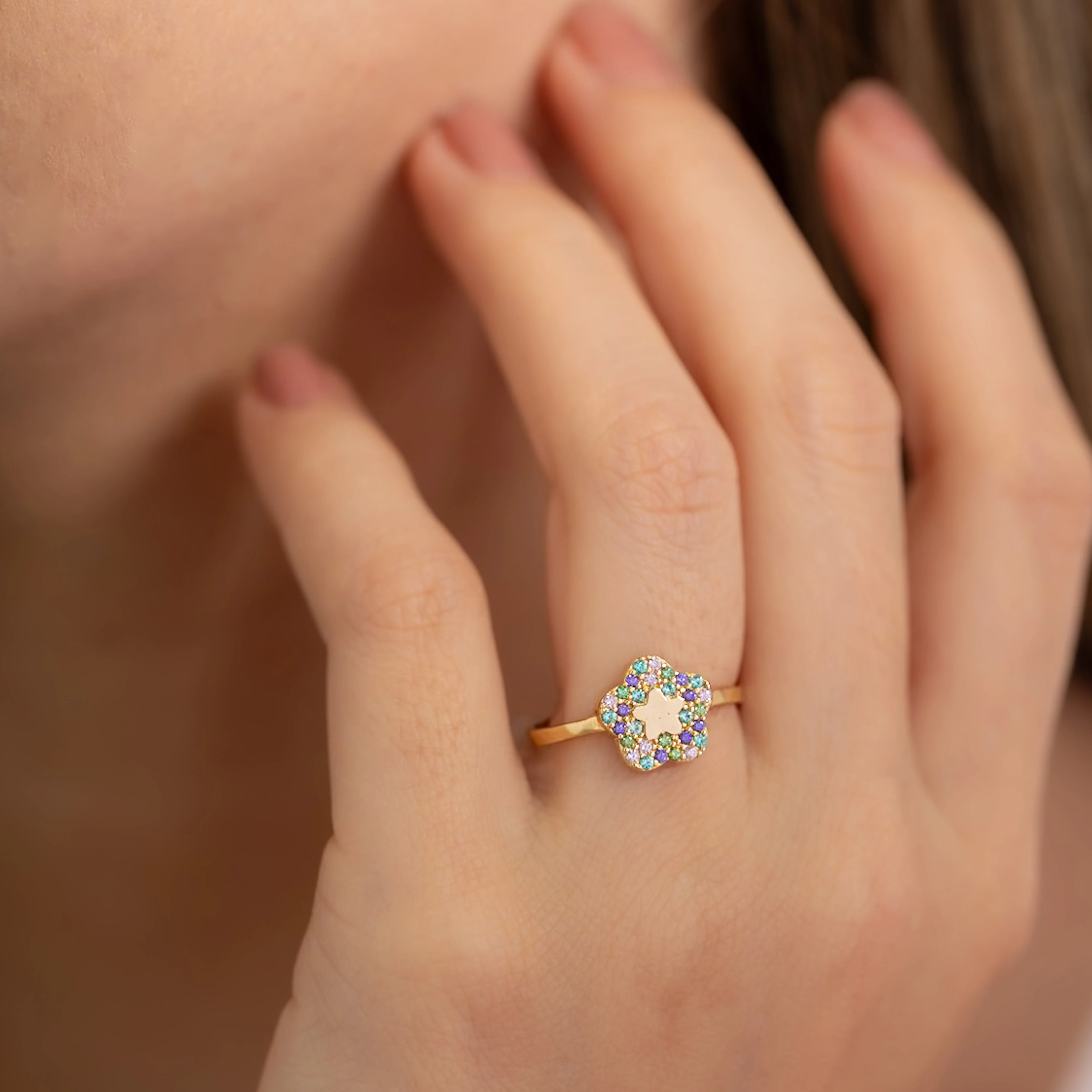 Anillo Estrella Pastel Talla 8 - Image 2
