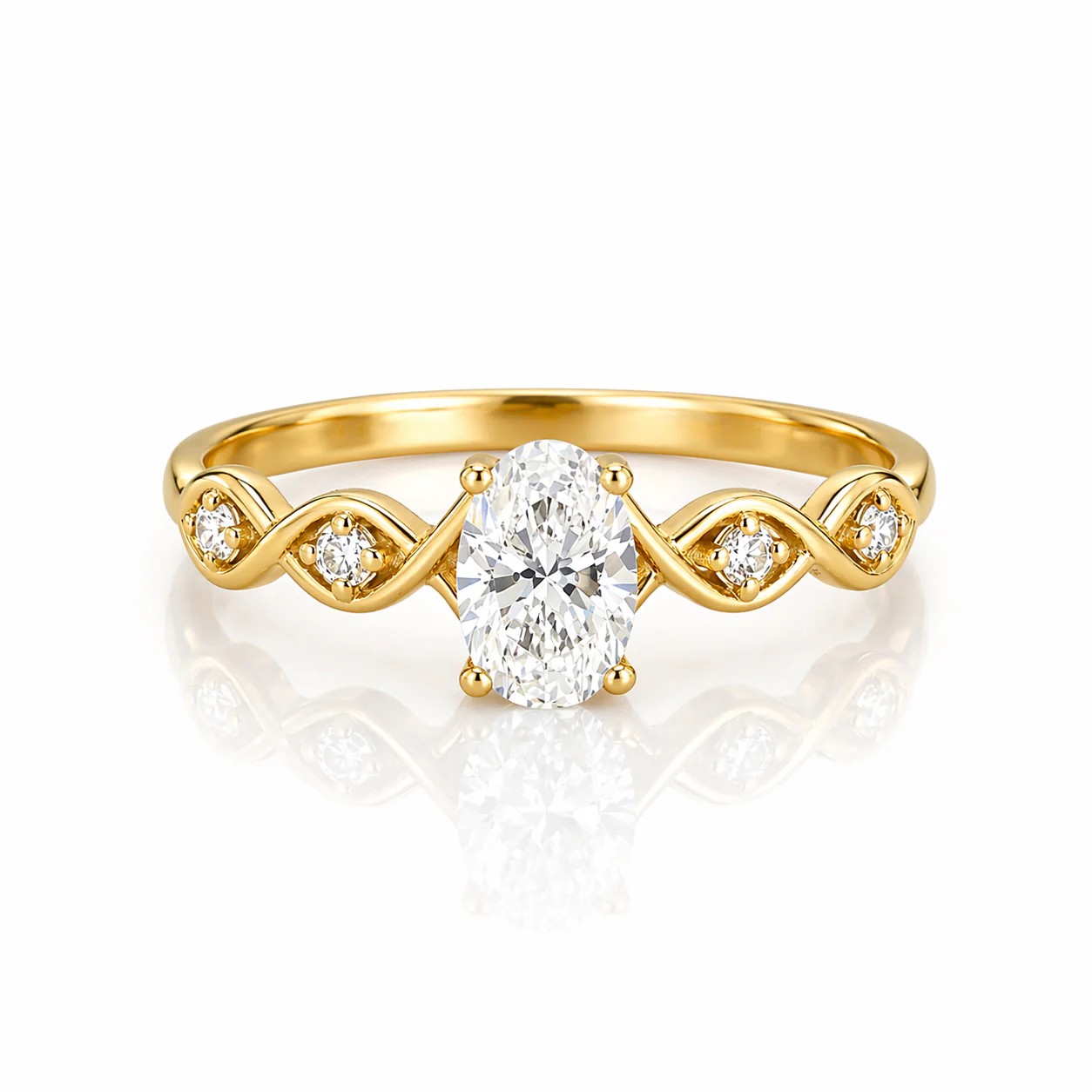 Anillo Ondas Solitario 0.50ct