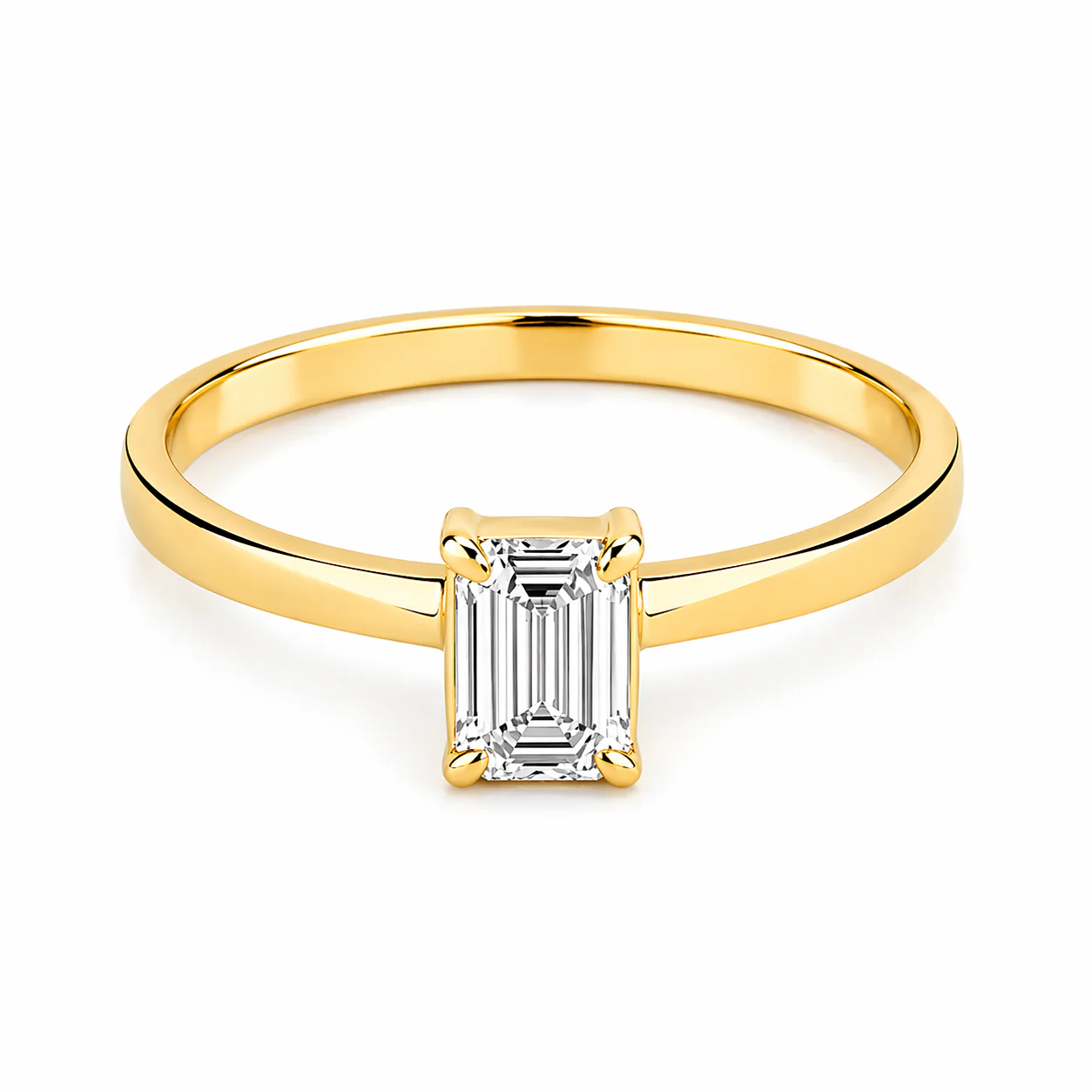 Anillo Corte Esmeralda Compromiso