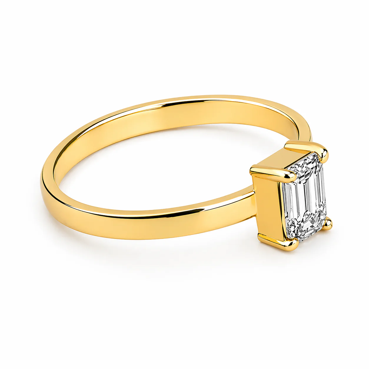 Anillo Corte Esmeralda Compromiso - Image 3
