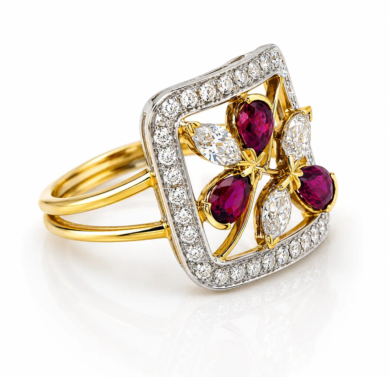 Anillo Rubi & Diamantes Talla 6 - Image 3