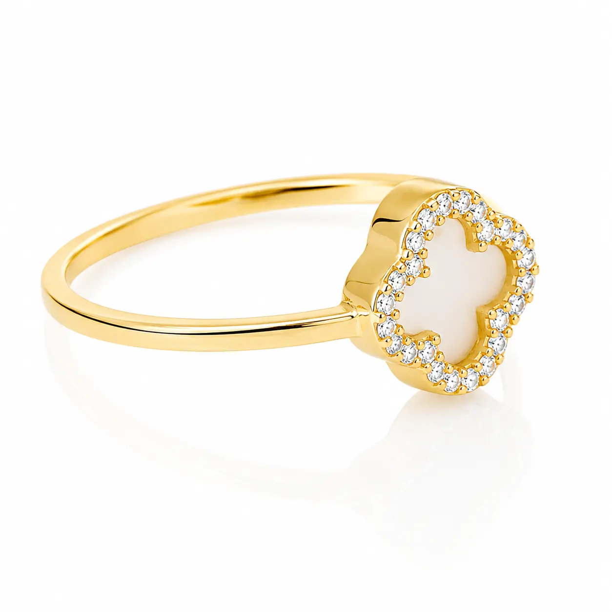 Anillo Trébol Blanco Talla 8 - Image 3