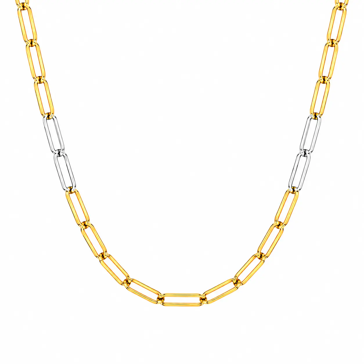Cadena Paper Clip Tres Oros 45cm