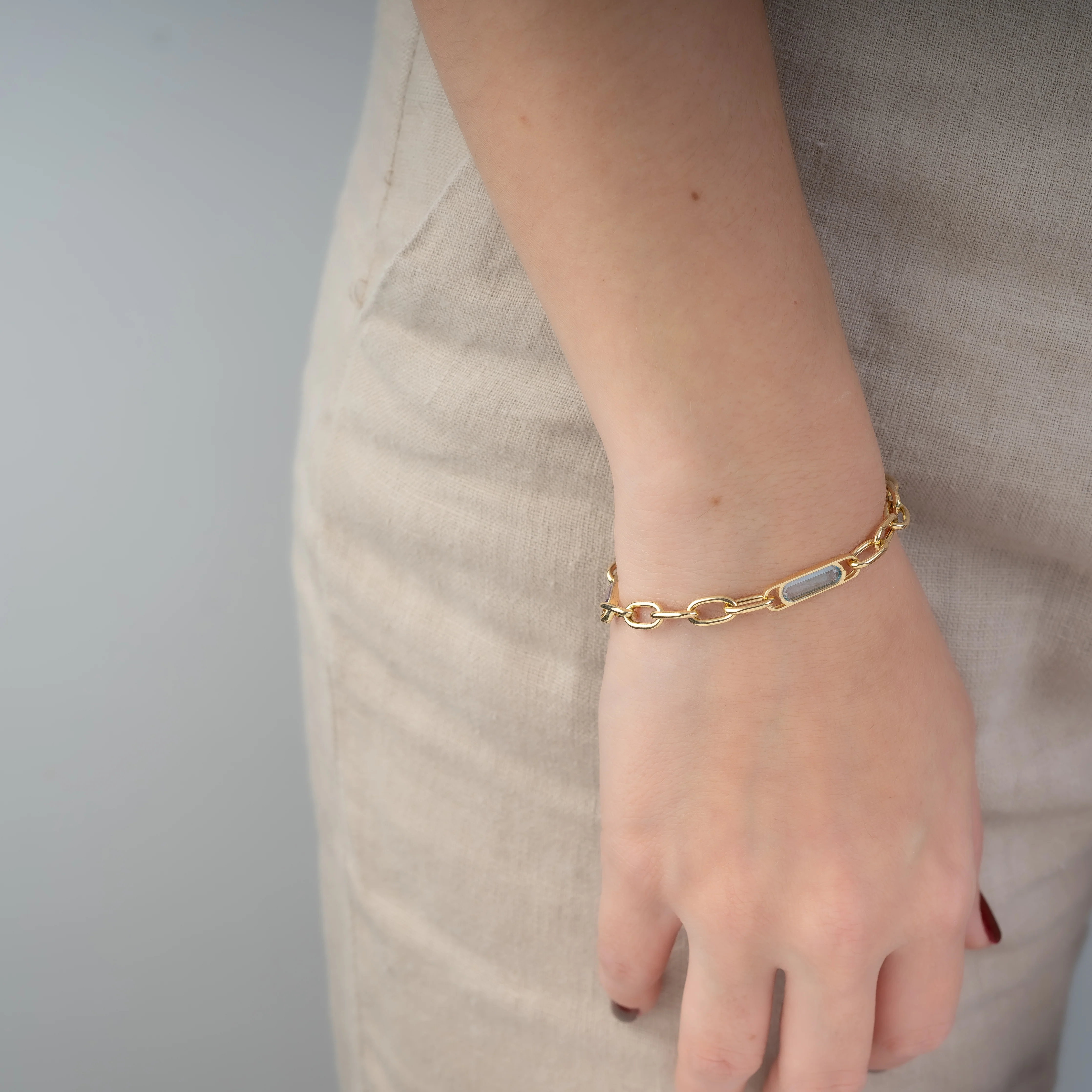 Pulsera Tejido Eslabón Circon 18cm - Image 2